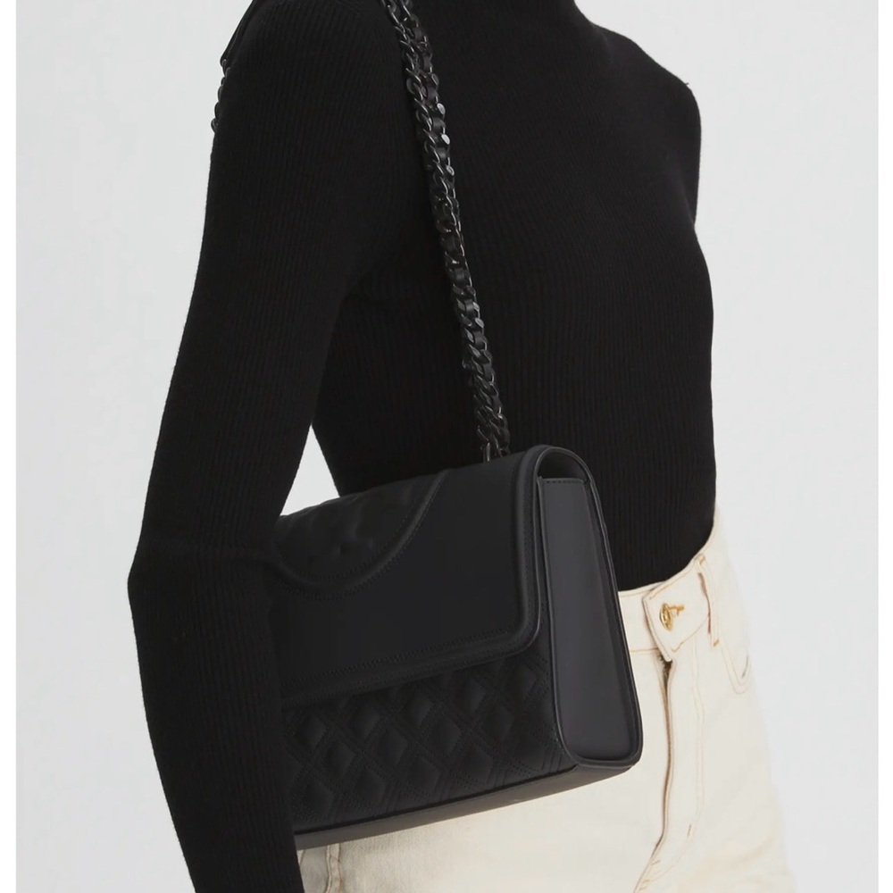 Tory Burch Black Designer Chain Shoulder Bag - Picture 3 of 4